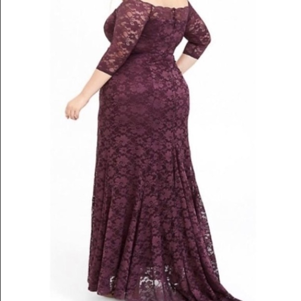 Torrid Long Sleeve Lace Dress in Deep Purple